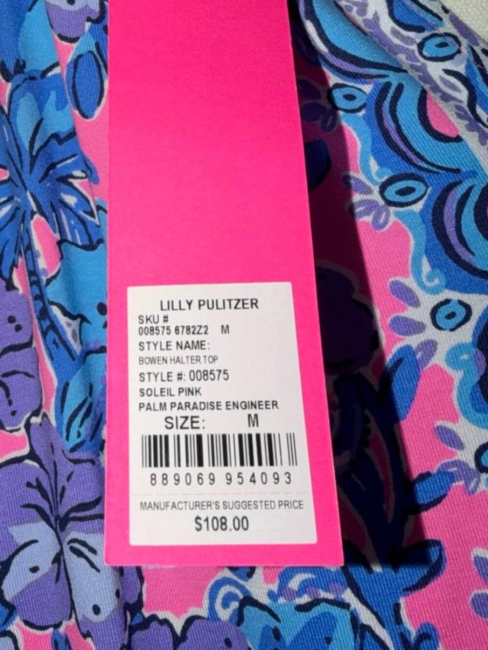 Lilly Pulitzer Bowen Halter Top - Size Medium - Soleil Pink NWT 🌺 - Picture 4 of 4
